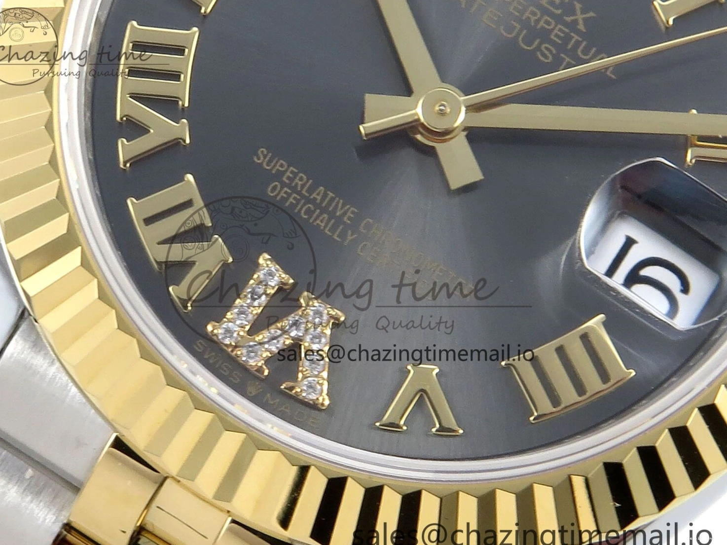 0228 DateJust 31 278273 ARF 1:1 Best Edition 904L Steel Gray Roman Diamonds Dial on SS YG Jubilee Bracelet ETA Comfortable 564